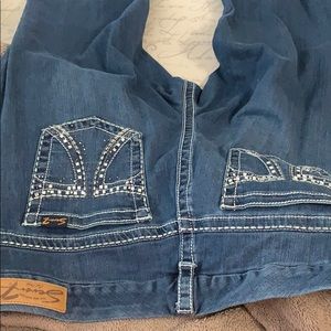 Dark wash rhinestone jeans